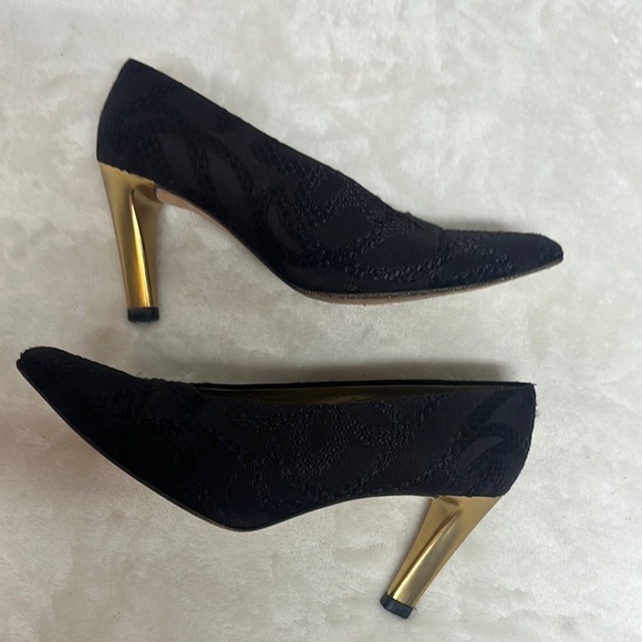 Via Spiga Black Heeled Pumps with Pointed Toe Vintage - Picture 2 of 10